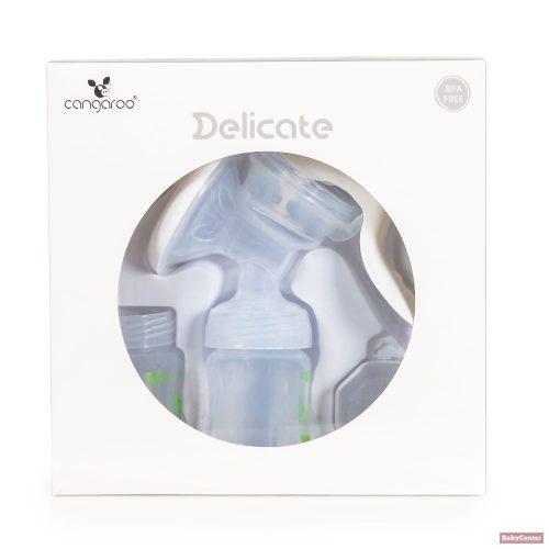Cangaroo Delicate mauális mellszívó 2 cumisüveggel - fehér