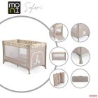 MONI SAFARI utazóágy egy szintes, kibúvó résszel - ÁLLATMINTÁS BÉZS