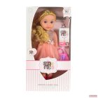 Moni Toys BABA 36 cm szőke,fonott hajas barack ruha