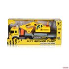 Moni Toys Kisautó teherkocsi darusautóval zenélő 1:16 sárga/szürke