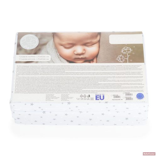 MIRAGE összecsukható 6cm szivacsmatrac textil huzat 120x60cm - KÉK