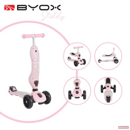 BYOX SKIDDY átalakítható-összecsukható 2in1 roller - pink