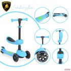 Lamborghini 2IN1 ráülős-átalakítható roller villogó kerekekkel - KÉK