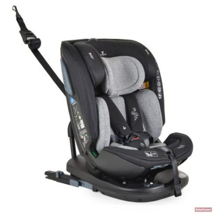 Cangaroo-Moni GRAVITY I-size autós ülés 40-150cm, SPS, forgatható talp, pamut huzat SZÜRKE