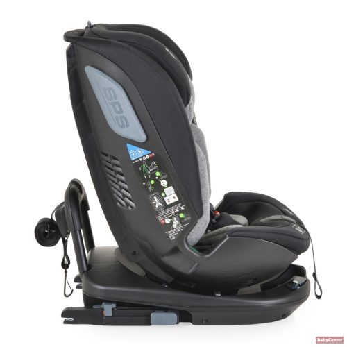 Cangaroo-Moni GRAVITY I-size autós ülés 40-150cm, SPS, forgatható talp, pamut huzat SZÜRKE