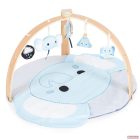 JÁTSZÓSZŐNYEG plüss, fa játékhíddal, összecsukható KEREK ELEFÁNT