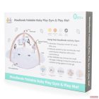 JÁTSZÓSZŐNYEG plüss, fa játékhíddal, összecsukható KEREK ELEFÁNT