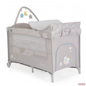   MONI Sleepy összecsukható extra utazóágy 2 szint+pelenkázó+ játék /SZÜRKE/