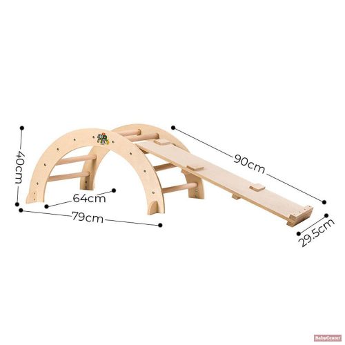 PIKLER fa MÁSZÓHÍD rámpával Montessori 79*40cm+92cm rámpa NATUR