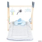 JÁTSZÓSZŐNYEG plüss, fa játékhíddal, összecsukható SZÖGLETES Sahara 