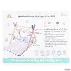 JÁTSZÓSZŐNYEG plüss, fa játékhíddal, összecsukható SZÖGLETES Sahara 