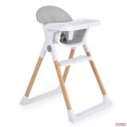 Cangaroo-Moni ALMOND etetőszék bőr ülés fa lábakkal - SZÜRKE