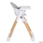 Cangaroo-Moni ALMOND etetőszék bőr ülés fa lábakkal - SZÜRKE
