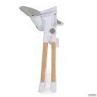 Cangaroo-Moni ALMOND etetőszék bőr ülés fa lábakkal - SZÜRKE