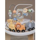 MONI készségfejlesztő fa activity vonatos asztalka - ÁLLATOS
