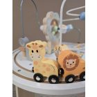 MONI készségfejlesztő fa activity vonatos asztalka - ÁLLATOS