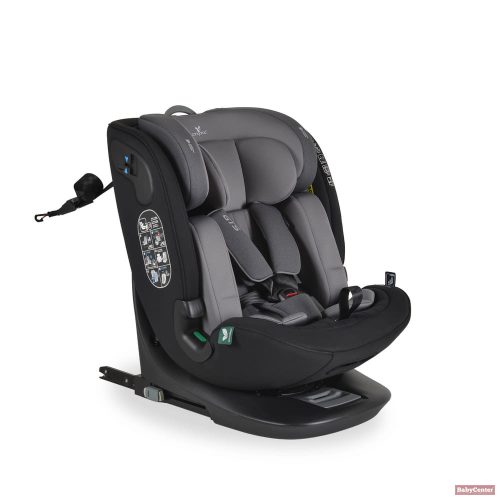 Cangaroo-MONI GTS biztonsági gyermekülés 40–150 cm SPS, 360°-ban forgatható – szürke