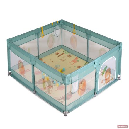 Moni GAMEZONE összecsukható járóka játszószőnyeggel, 60db labdával (120×120 cm) - menta