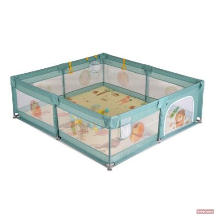 Moni GAMEZONE összecsukható járóka játszószőnyeggel, 60db labdával (150×200 cm) - menta