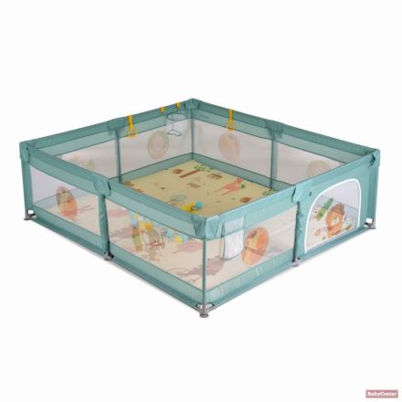 Moni GAMEZONE összecsukható járóka játszószőnyeggel, 60db labdával (180×200 cm) - menta