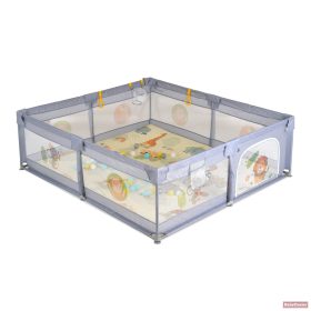   Moni GAMEZONE összecsukható járóka játszószőnyeggel, 60db labdával (180×200 cm) - szürke