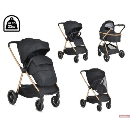 MONI-CANGAROO HYDRA 0-22KG 2IN1 BABAKOCSI - FEKETE