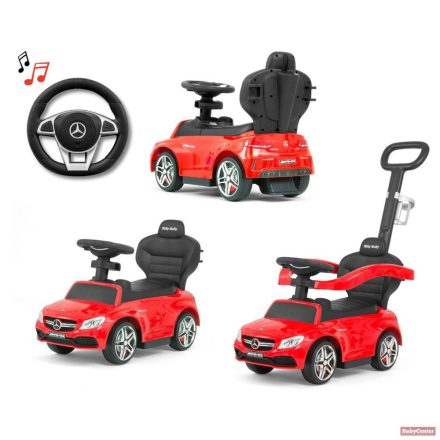 Sun Baby bébitaxi szülőkormányos /zenélő/ Mercedes Benz C63 AMG /piros/