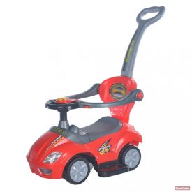  Baby Mix bébitaxi Mega car zenélő, szülőkormányos - piros