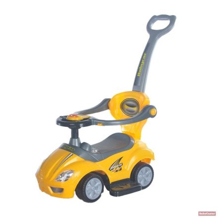 Baby Mix bébitaxi Mega car zenélő, szülőkormányos - sárga