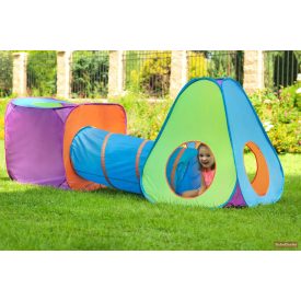 Gyermek sátor 3az1-ben narancs-kék