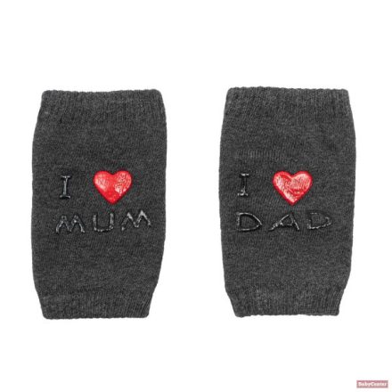 Gyermek térdvédő csúszásgátlóval - I Love Mum and Dad grafit
