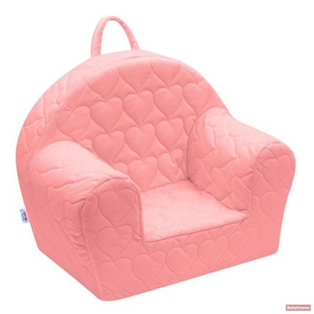 New Baby Gyermek fotel Velvet - Szívecskék rózsaszín