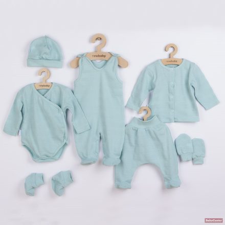 New Baby  "I AM" 7-részes baba együttes újszülötteknek - kék (méret:56)