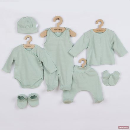 New Baby  "I AM" 7-részes baba együttes újszülötteknek - zöld (méret:56)