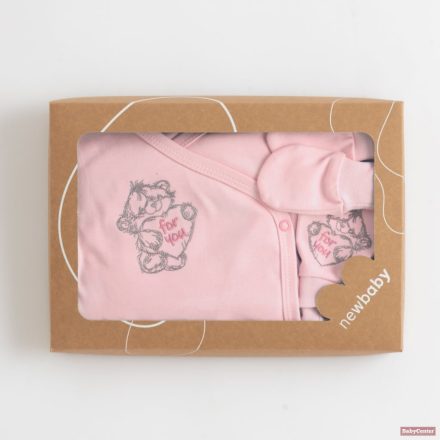 New Baby "Classic" 5-részes baba együttes újszülötteknek - rózsaszín (méret:50)