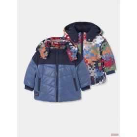 Boboli prémium kifordíthatós téli kabát /kék-mintás/