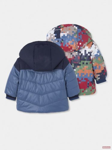 Boboli prémium kifordíthatós téli kabát /kék-mintás/