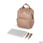 PETITE&MARS Pelenkázó táska bőr hátizsák babakocsihoz Jasper Camel Beige