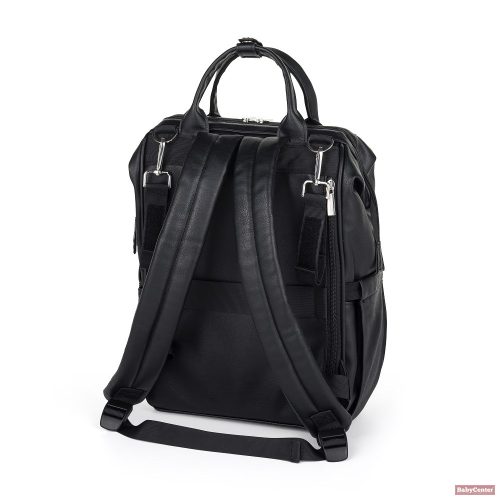 PETITE&MARS Pelenkázó táska bőr hátizsák babakocsihoz Jasper - Absolute Black