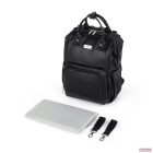 PETITE&MARS Pelenkázó táska bőr hátizsák babakocsihoz Jasper - Absolute Black