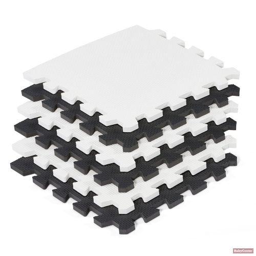Kinderkraft Luno Puzzle habszivacs játszószőnyeg 180x150 cm (30db) black&white