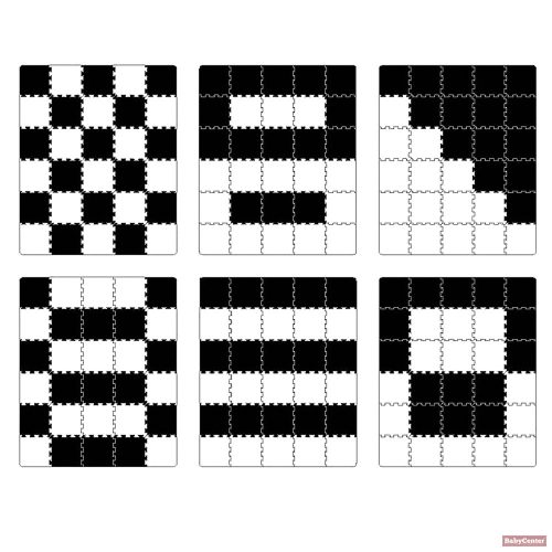 Kinderkraft Luno Puzzle habszivacs játszószőnyeg 180x150 cm (30db) black&white