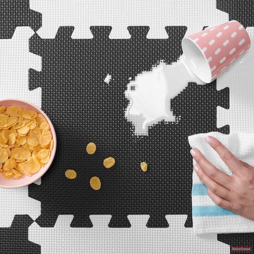 Kinderkraft Luno Puzzle habszivacs játszószőnyeg 180x150 cm (30db) black&white