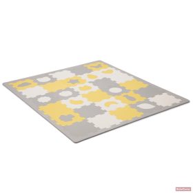   Kinderkraft Luno Puzzle habszivacs játszószőnyeg 185x165 cm (30db) sárga-szürke