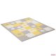 Kinderkraft Luno Puzzle habszivacs játszószőnyeg 185x165 cm (30db) sárga-szürke