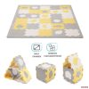 Kinderkraft Luno Puzzle habszivacs játszószőnyeg 185x165 cm (30db) sárga-szürke