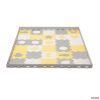 Kinderkraft Luno Puzzle habszivacs játszószőnyeg 185x165 cm (30db) sárga-szürke