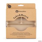 PETITE&MARS Szilikon osztott tányér, kerek Take&Match Desert Sand 6m+