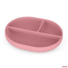   PETITE&MARS Take&Match Szilikon osztott tányér, ovális 6m+ Dusty Rose 