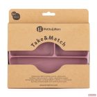 PETITE&MARS Take&Match Szilikon osztott tányér, ovális 6m+ Dusty Rose 